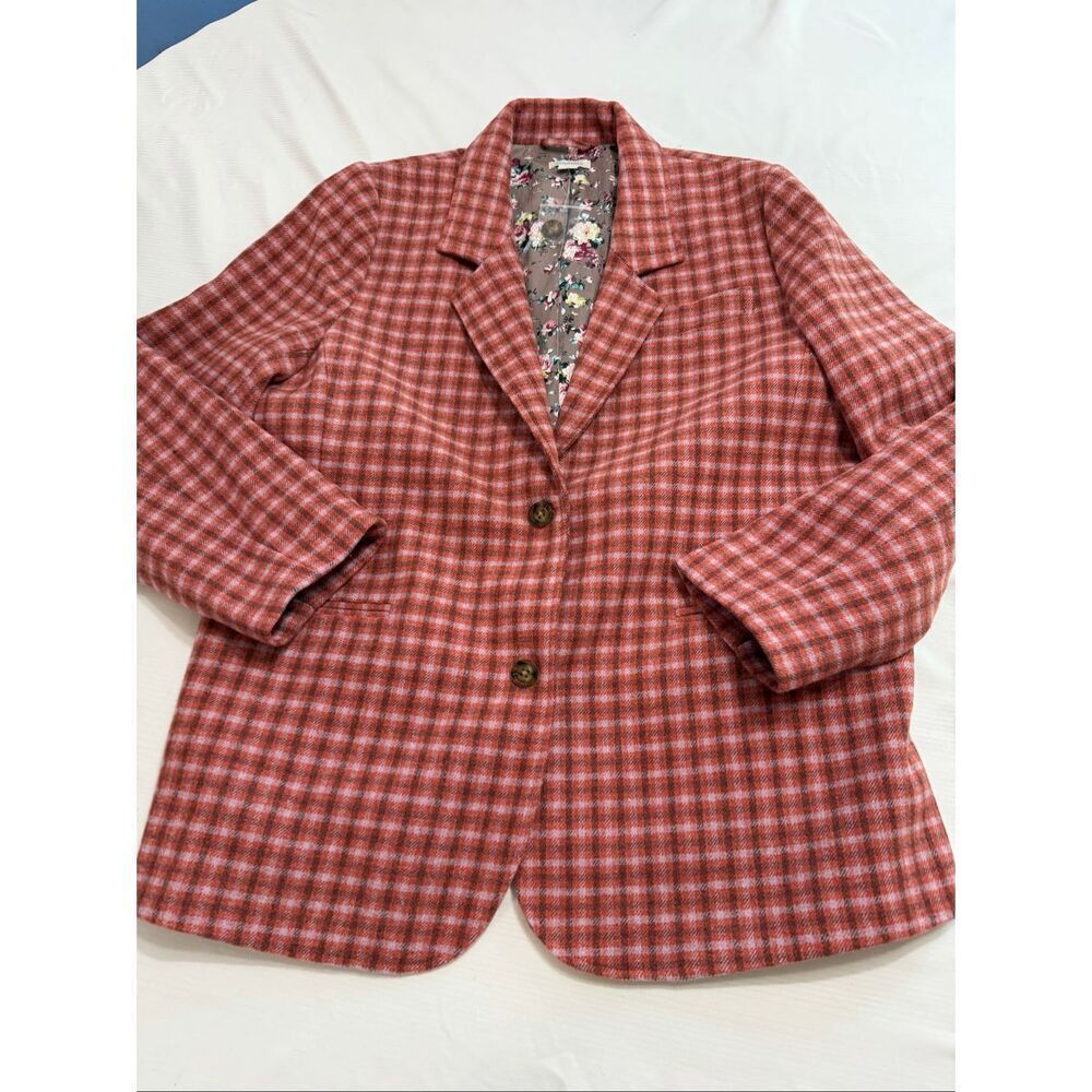 Sundance The LisaPink Plaid Wool Blazer Jacket Checked Classic School Sz Medium